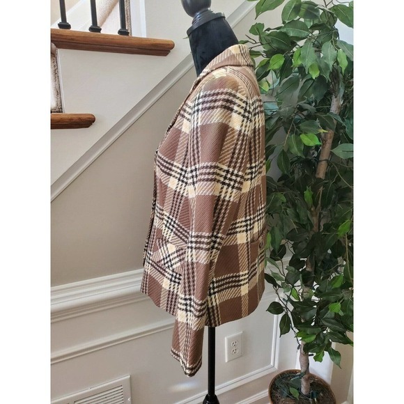 Pendleton Women's Multicolor Wool Three Buttons Single Breasted Fitted Blazer 10 - Picture 6 of 11